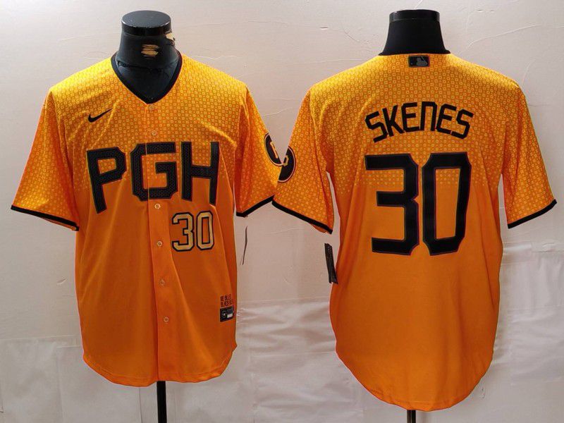 Men Pittsburgh Pirates #30 Skenes Yellow City Edition 2024 Nike MLB Jersey style 3->pittsburgh pirates->MLB Jersey